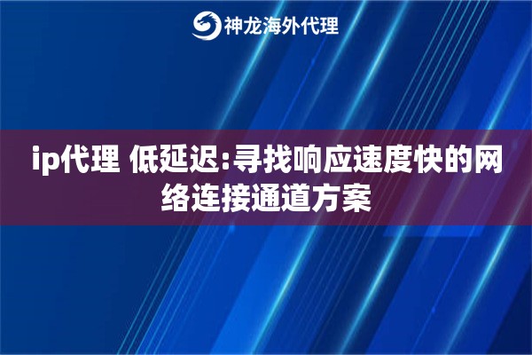 ip代理 低延迟:寻找响应速度快的网络连接通道方案