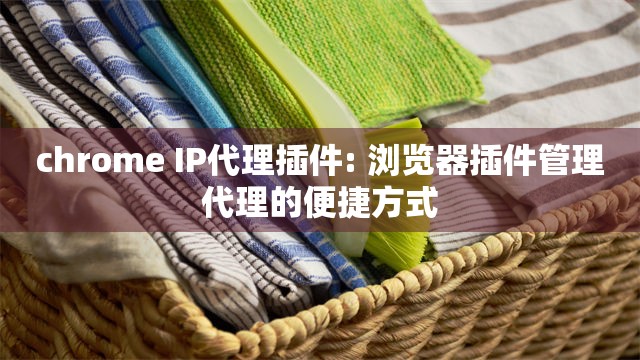 chrome IP代理插件: 浏览器插件管理代理的便捷方式