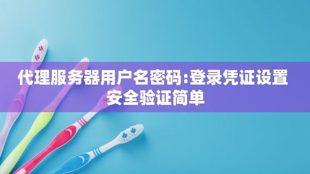 代理服务器用户名密码:登录凭证设置 安全验证简单