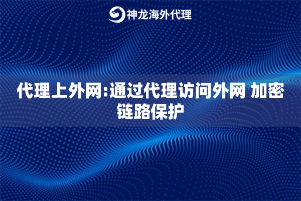 代理上外网:通过代理访问外网 加密链路保护
