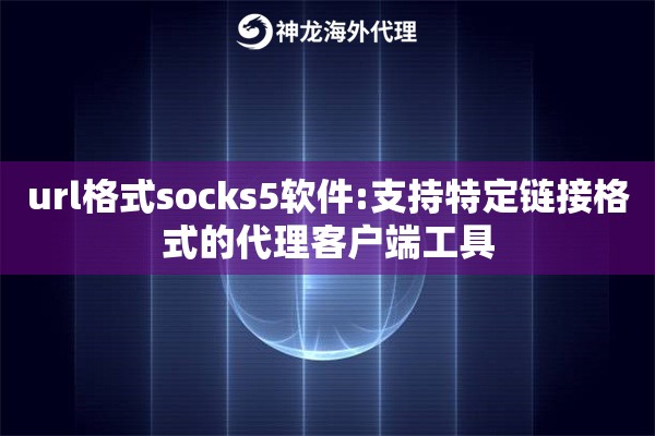 url格式socks5软件:支持特定链接格式的代理客户端工具