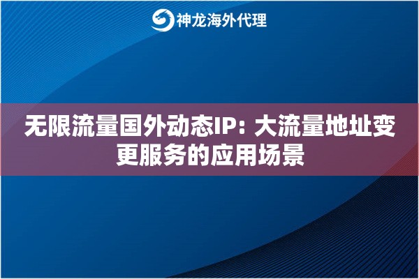 无限流量国外动态IP: 大流量地址变更服务的应用场景