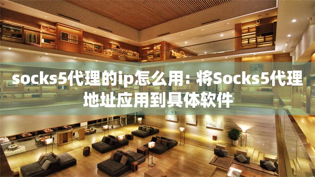 socks5代理的ip怎么用: 将Socks5代理地址应用到具体软件