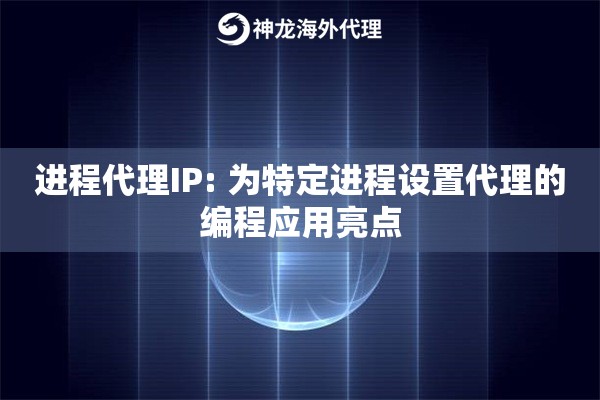 进程代理IP: 为特定进程设置代理的编程应用亮点