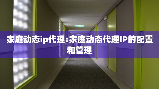 家庭动态ip代理:家庭动态代理IP的配置和管理