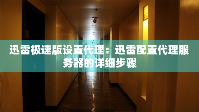 迅雷极速版设置代理：迅雷配置代理服务器的详细步骤