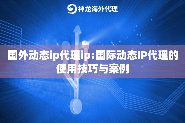 国外动态ip代理ip:国际动态IP代理的使用技巧与案例