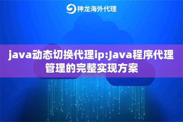 java动态切换代理ip:Java程序代理管理的完整实现方案