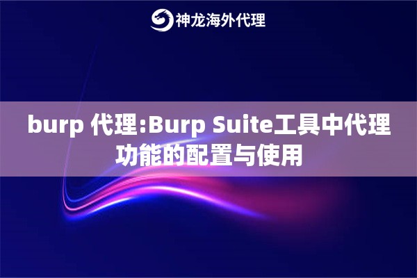 burp 代理:Burp Suite工具中代理功能的配置与使用