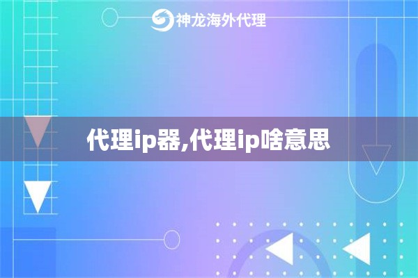 代理ip器,代理ip啥意思