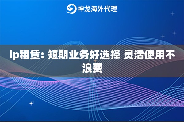 ip租赁: 短期业务好选择 灵活使用不浪费