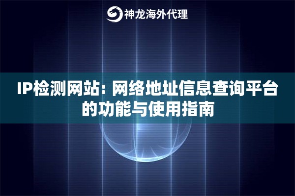 IP检测网站: 网络地址信息查询平台的功能与使用指南