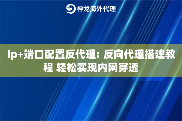ip+端口配置反代理: 反向代理搭建教程 轻松实现内网穿透