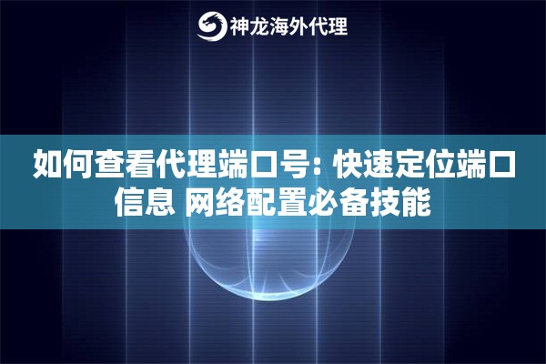 如何查看代理端口号: 快速定位端口信息 网络配置必备技能
