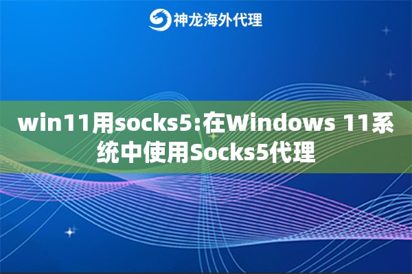 win11用socks5:在Windows 11系统中使用Socks5代理