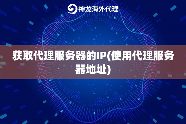获取代理服务器的IP(使用代理服务器地址)
