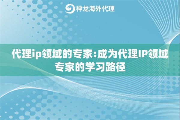 代理ip领域的专家:成为代理IP领域专家的学习路径