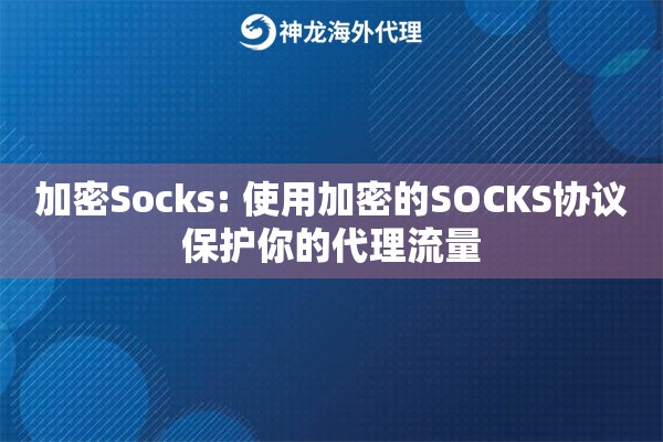 加密Socks: 使用加密的SOCKS协议保护你的代理流量
