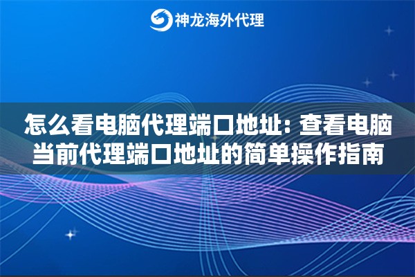 怎么看电脑代理端口地址: 查看电脑当前代理端口地址的简单操作指南 怎么看电脑代理端口地址: 查看电脑当前代理端口地址的简单操作指南