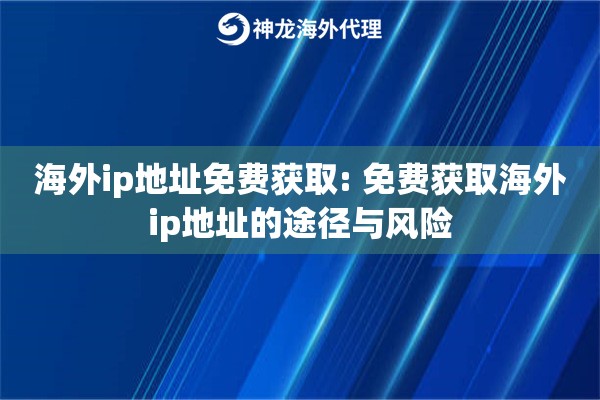 海外ip地址免费获取: 免费获取海外ip地址的途径与风险 海外ip地址免费获取: 免费获取海外ip地址的途径与风险
