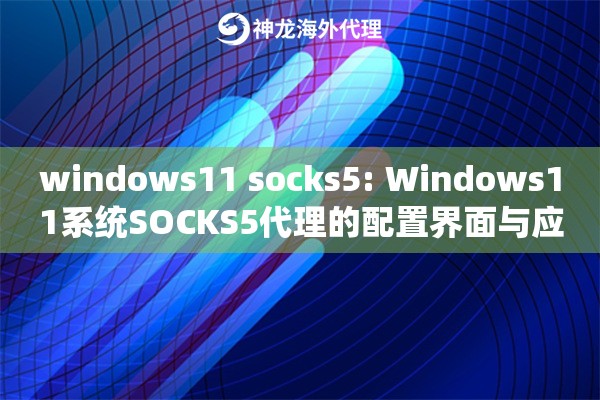 windows11 socks5: Windows11系统SOCKS5代理的配置界面与应用程序代理