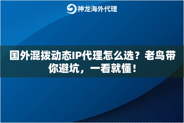 国外混拨动态IP代理怎么选？老鸟带你避坑，一看就懂！