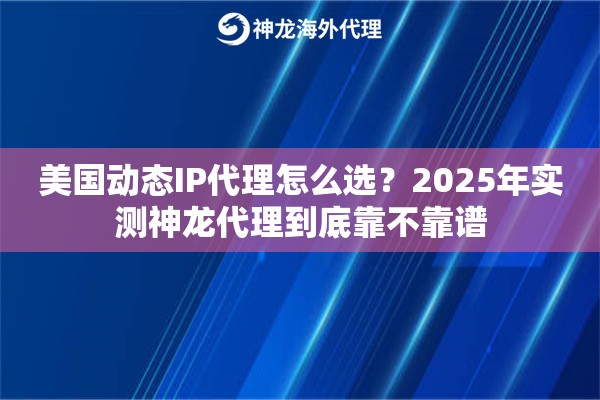 美国动态IP代理怎么选？2025年实测神龙代理到底靠不靠谱