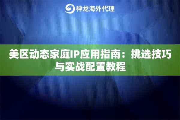 美区动态家庭IP应用指南：挑选技巧与实战配置教程