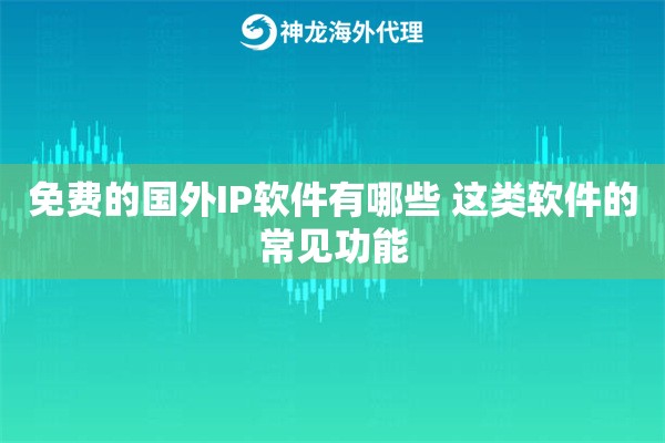 免费的国外IP软件有哪些 这类软件的常见功能