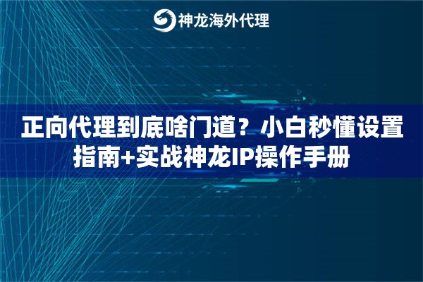 正向代理到底啥门道？小白秒懂设置指南+实战神龙IP操作手册