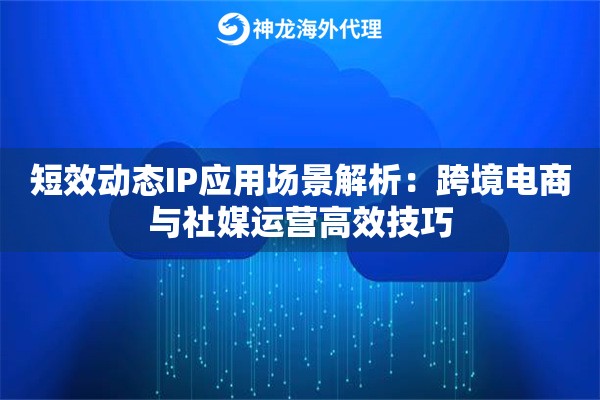 短效动态IP应用场景解析：跨境电商与社媒运营高效技巧