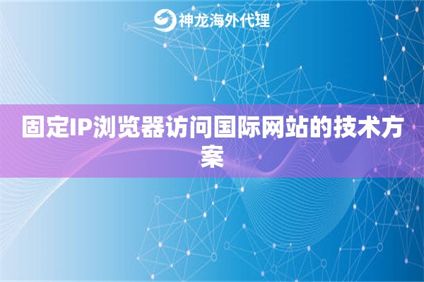 固定IP浏览器访问国际网站的技术方案