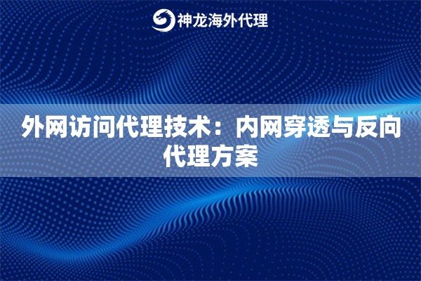 外网访问代理技术:内网穿透与反向代理方案 外网访问代理技术:内网穿透与反向代理方案