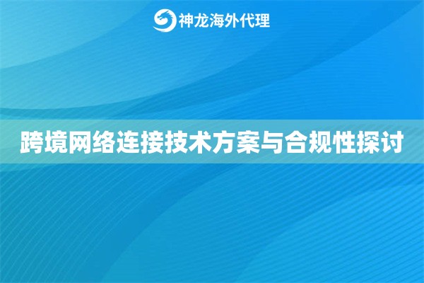 跨境网络连接技术方案与合规性探讨