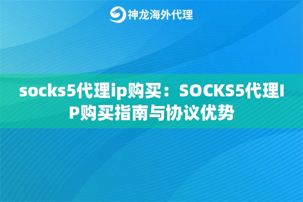 socks5代理ip购买：SOCKS5代理IP购买指南与协议优势