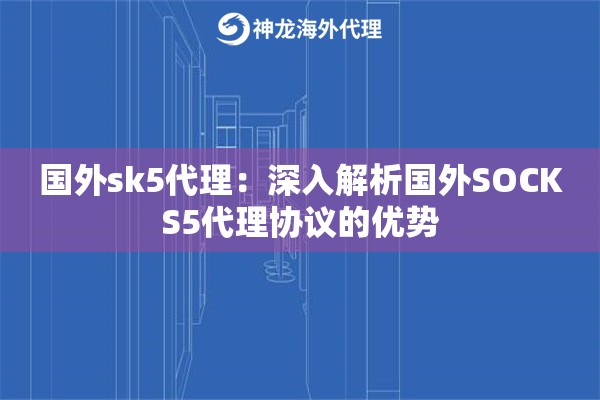 国外sk5代理:深入解析国外SOCKS5代理协议的优势 国外sk5代理:深入解析国外SOCKS5代理协议的优势